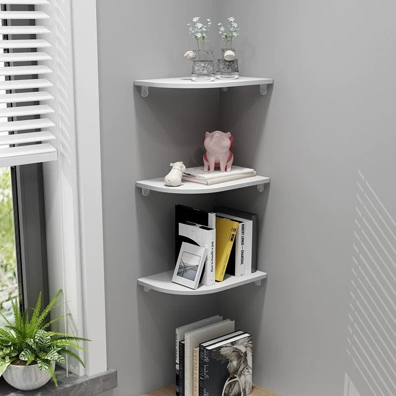 Corner shelf made of dense plywood, multi-layered