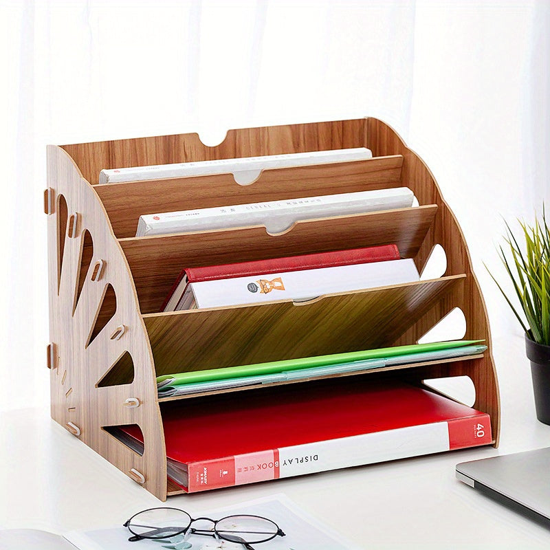 Wooden Desk Organizer with 5 Layers – Fan Design MDF