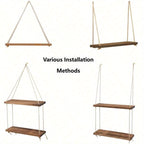 DecoShelf - Elegant Floating Shelf with Adjustable Rope Bowlift