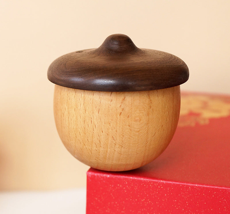 Creative acorn music box made of beech wood