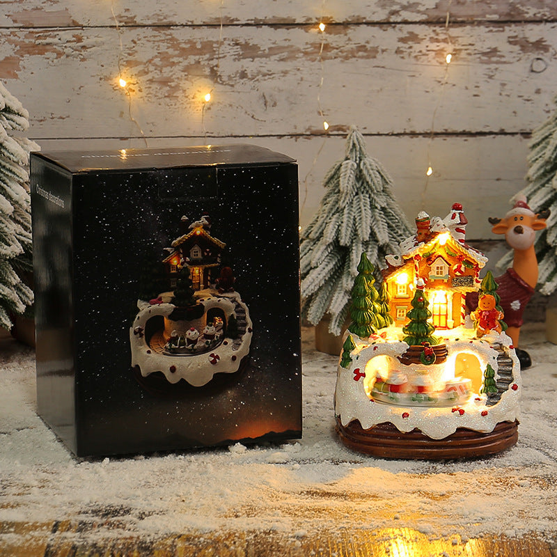 Illuminated music house decor with night light function