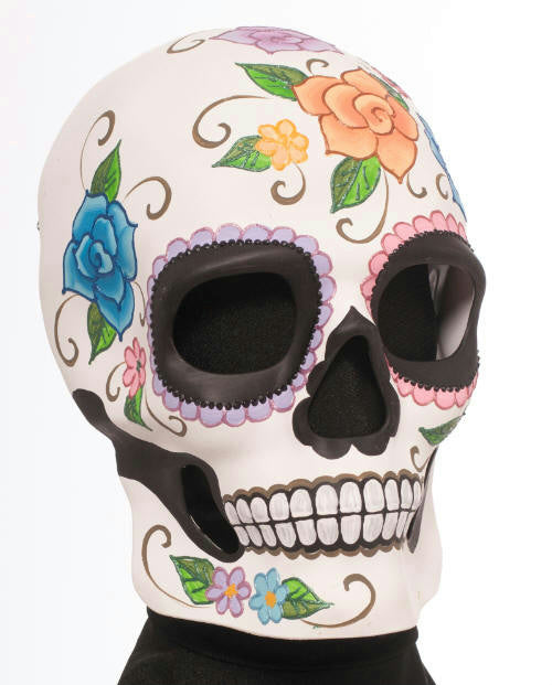 Flowered Male Day Of the Dead Adult Mask Full Face