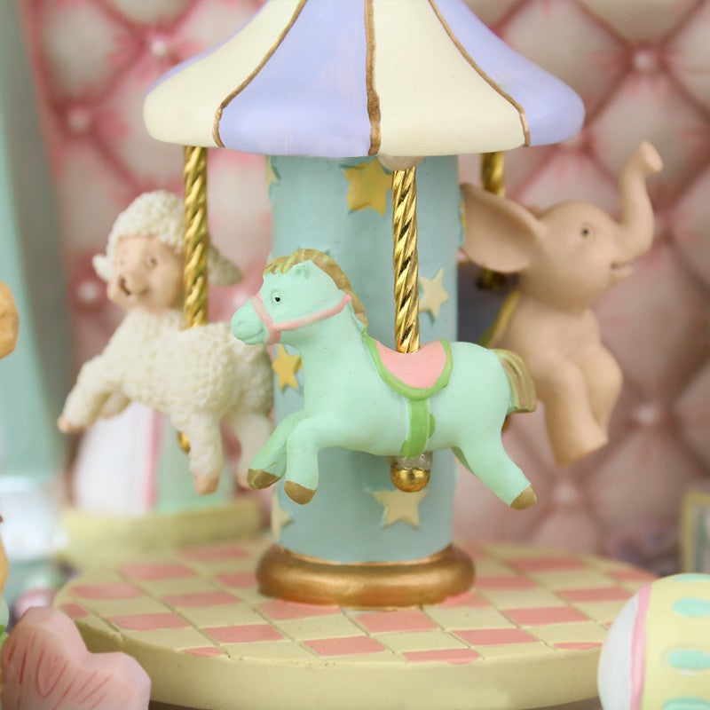 Vintage Carousel Music Box made of Resin