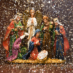 Christmas Nativity Music Box with Snow Effect