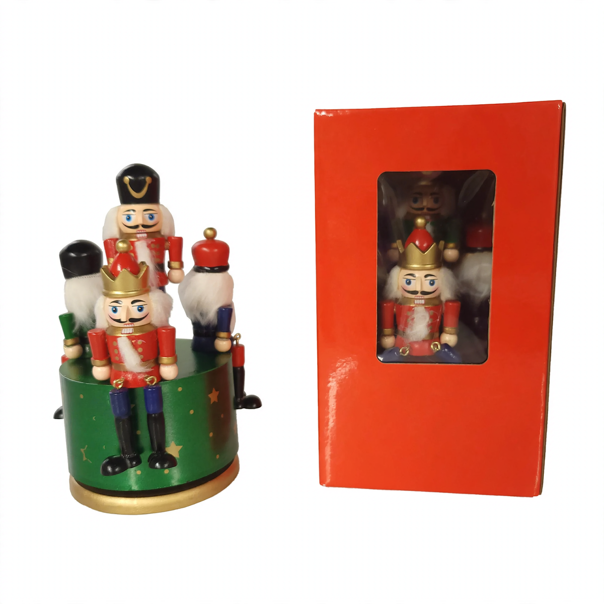 Nutcracker music box made of wood