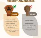 3 Pack Leather Magnetic Bookmark Clips Cat and Dog Paw Design