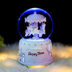 Decorative music box with carousel and snow effect