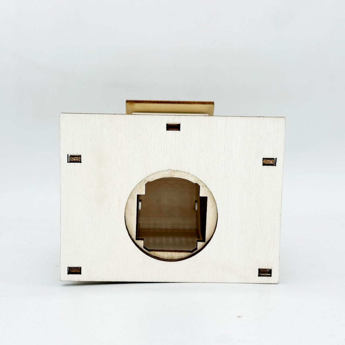 Illuminated wooden house for Christmas decoration