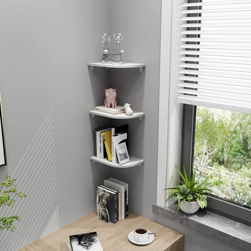 Corner shelf made of dense plywood, multi-layered