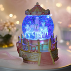 Crystal music box with carousel design