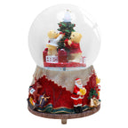 Decorative music box with snow globe motif