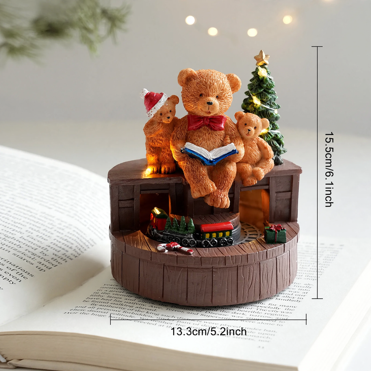 Decorative Christmas music box with lighting