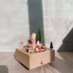 Music box made of beech wood, hand-painted design