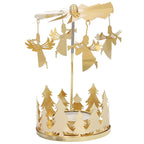 Rotating tea light holder made of brass with star motif