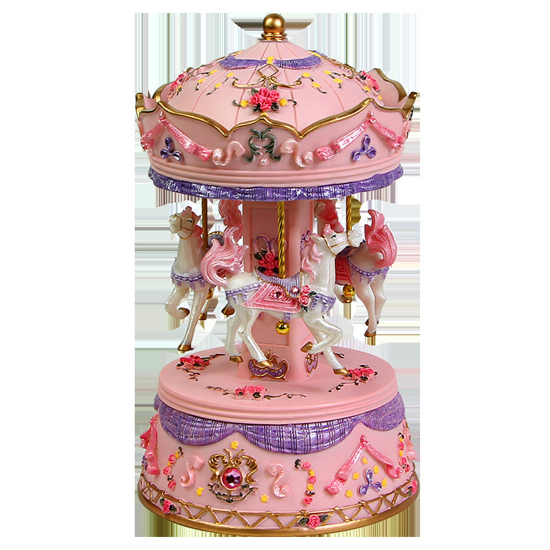 Carousel music box made of resin, hand-painted