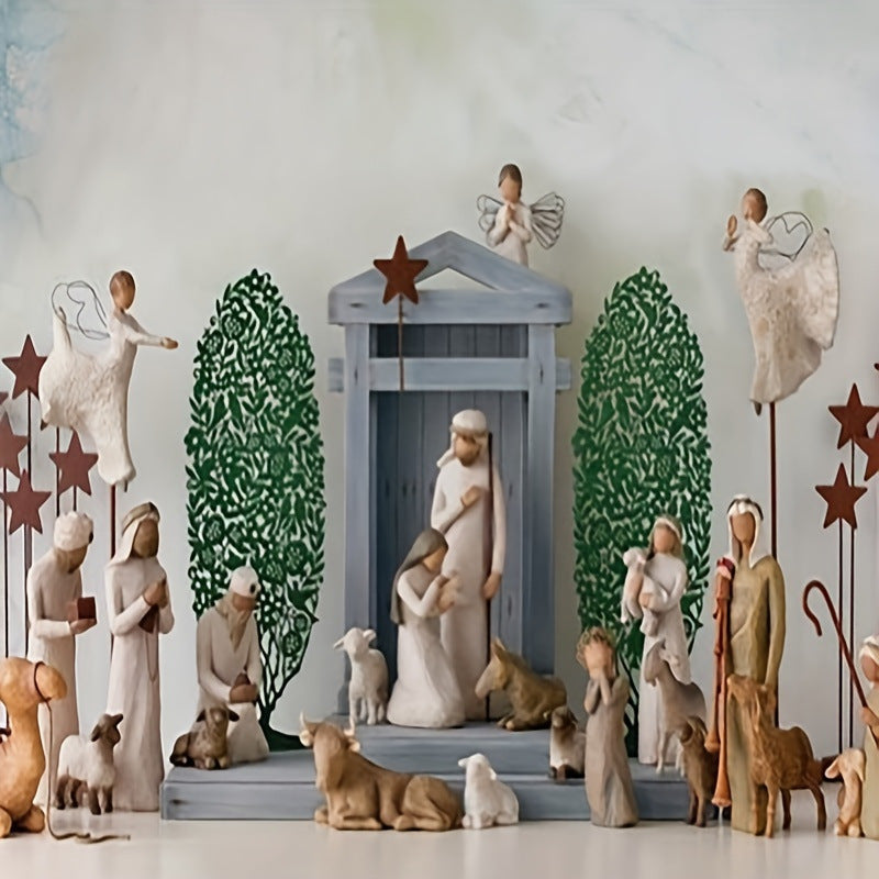 7-piece crib figures set made of resin