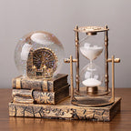 Retro Eiffel Tower Hourglass with Music Box and Glass Ball