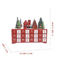Illuminated wooden Advent calendar in village design