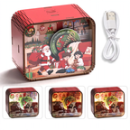 Illuminated wooden music box with color change