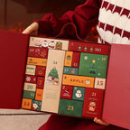 Christmas Advent Calendar Gift Box, 24 Compartments, Fabric