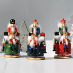 Hand-painted nutcracker music box made of pine wood