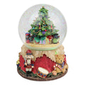 Bear music box with crystal ball, 10x10x14.5 cm
