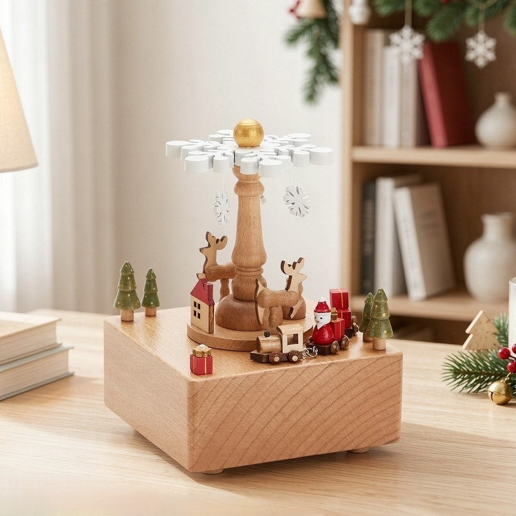 Solid wood music box made of beech wood