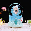 Decorative music box with carousel and snow effect