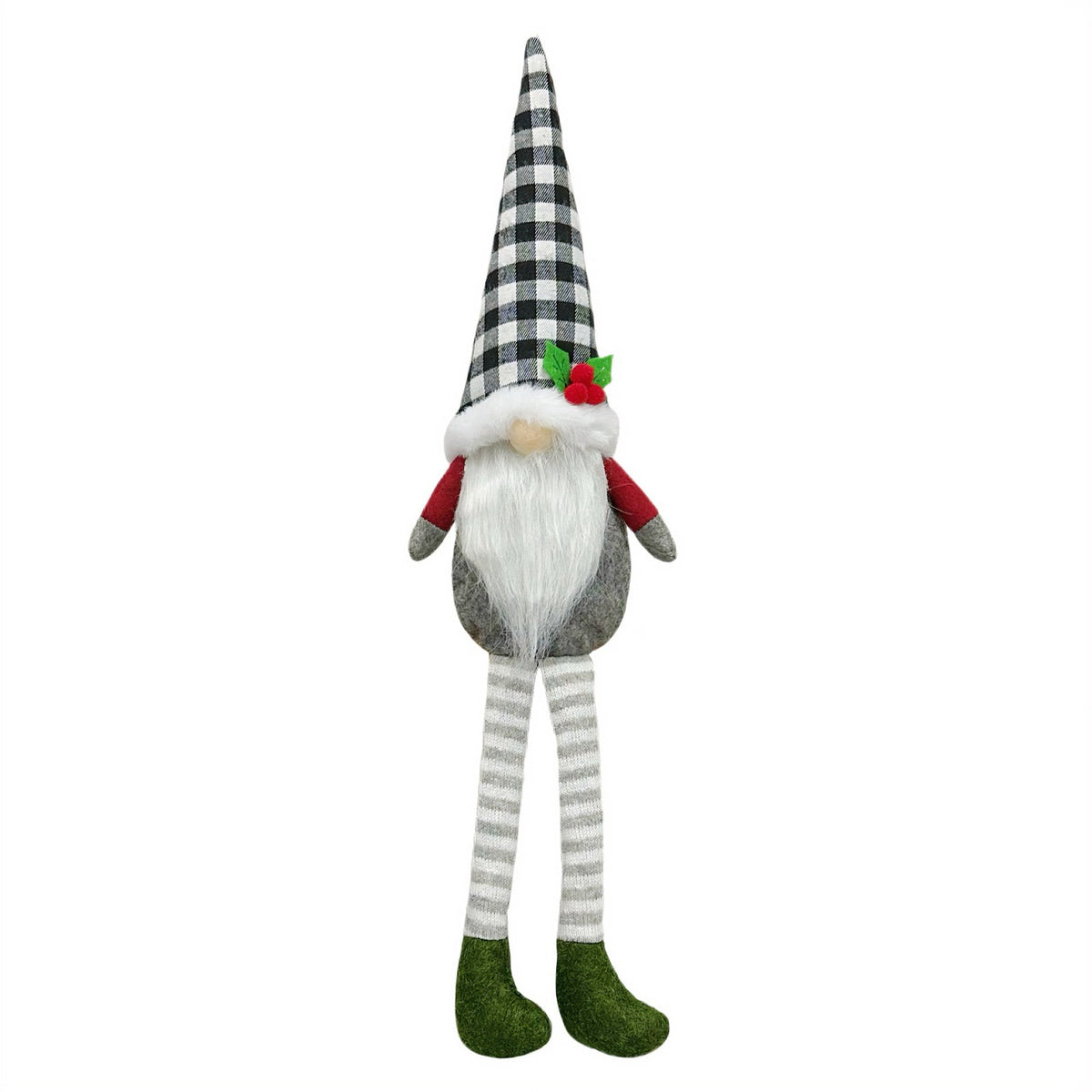 Christmas gnome with long legs, sitting decorative figure
