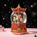 Christmas snow globe with music, light, and snowfall