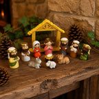 Christmas Nativity Figures Set, Cartoon Style