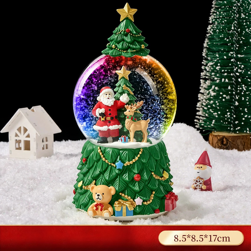 Decorative Christmas Music Box with Snow Globe