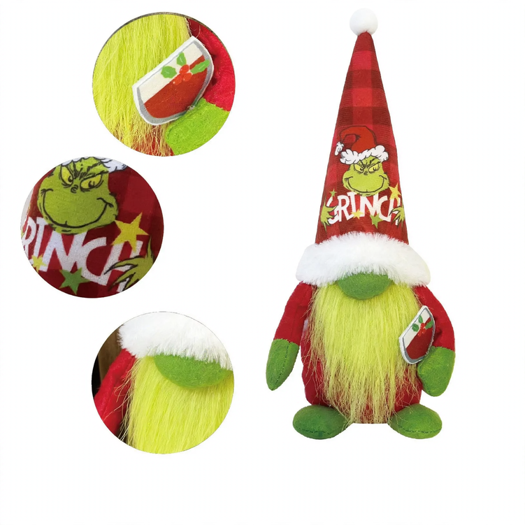 Christmas Elf Figure in Grinch Style
