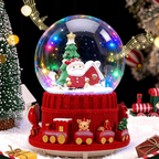Crystal ball music box with lighting and snow effect