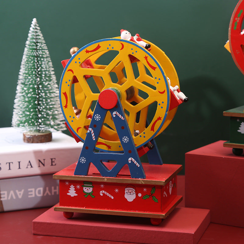 Wooden Ferris Wheel Music Box for Christmas