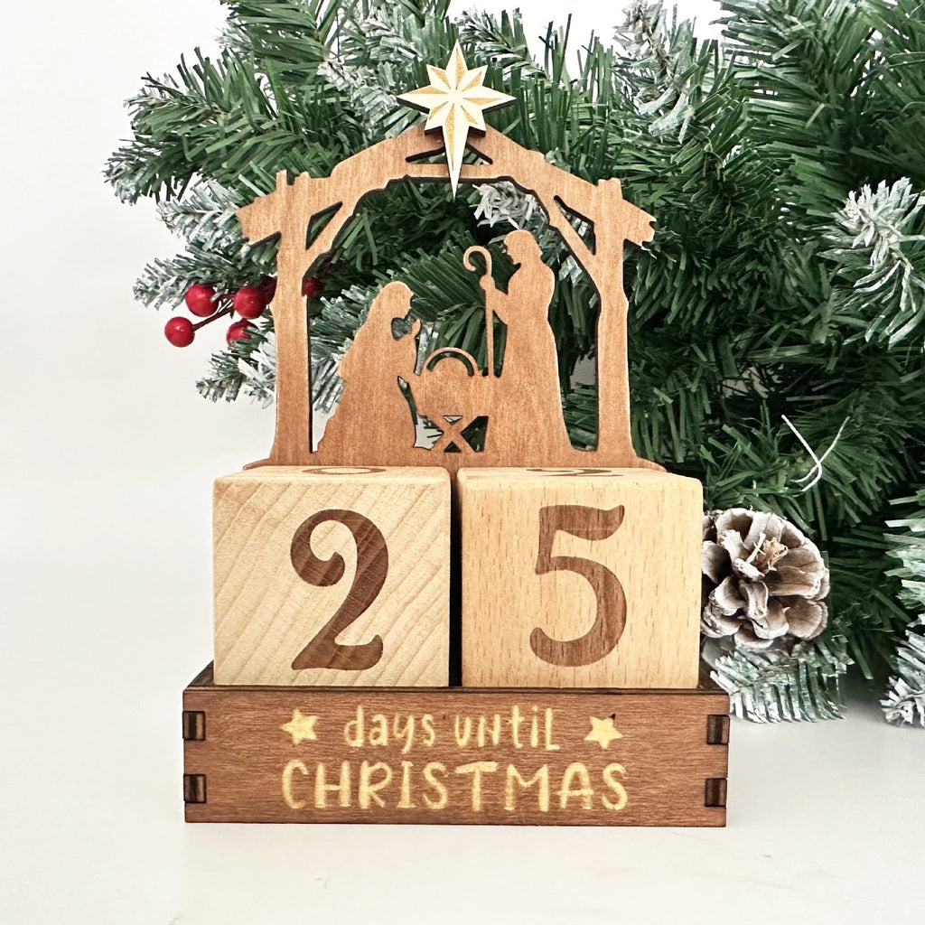 Wood Advent Calendar as Decoration