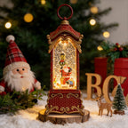 Decorative lantern with snow globe effect