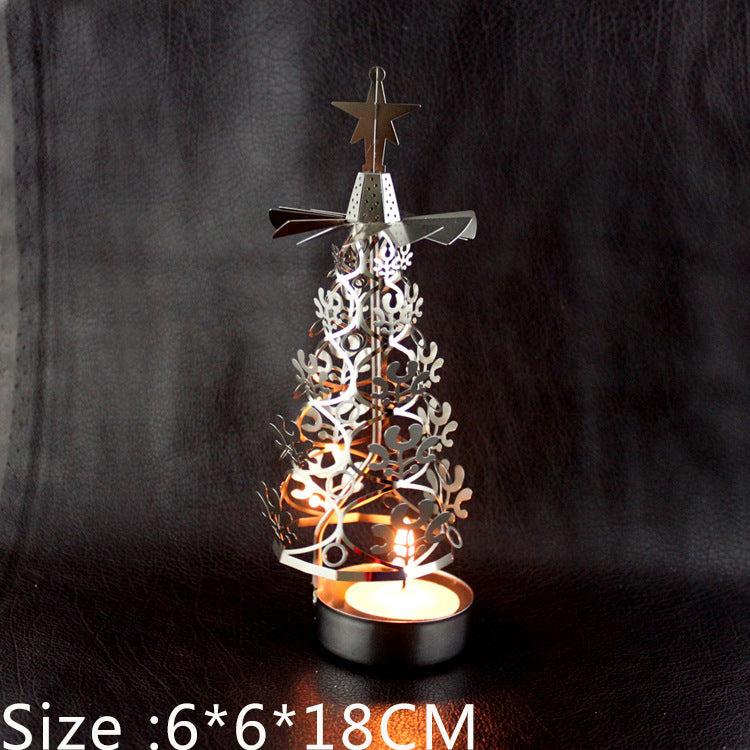 Rotating candle holder made of copper