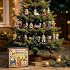 Retro Advent Calendar with Cat Figures, 24 Days