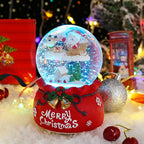 Christmas snow globe with music and light