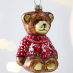 Glass Christmas tree ornaments, hand-painted, various designs