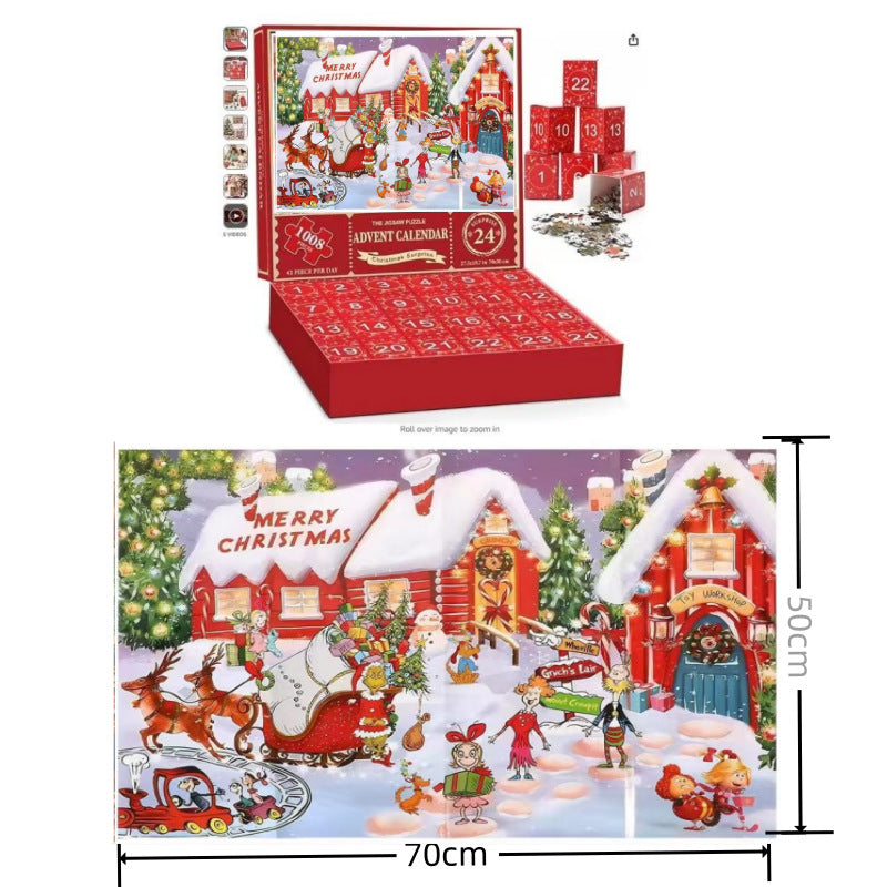 Christmas Puzzle Advent Calendar with 24 Doors