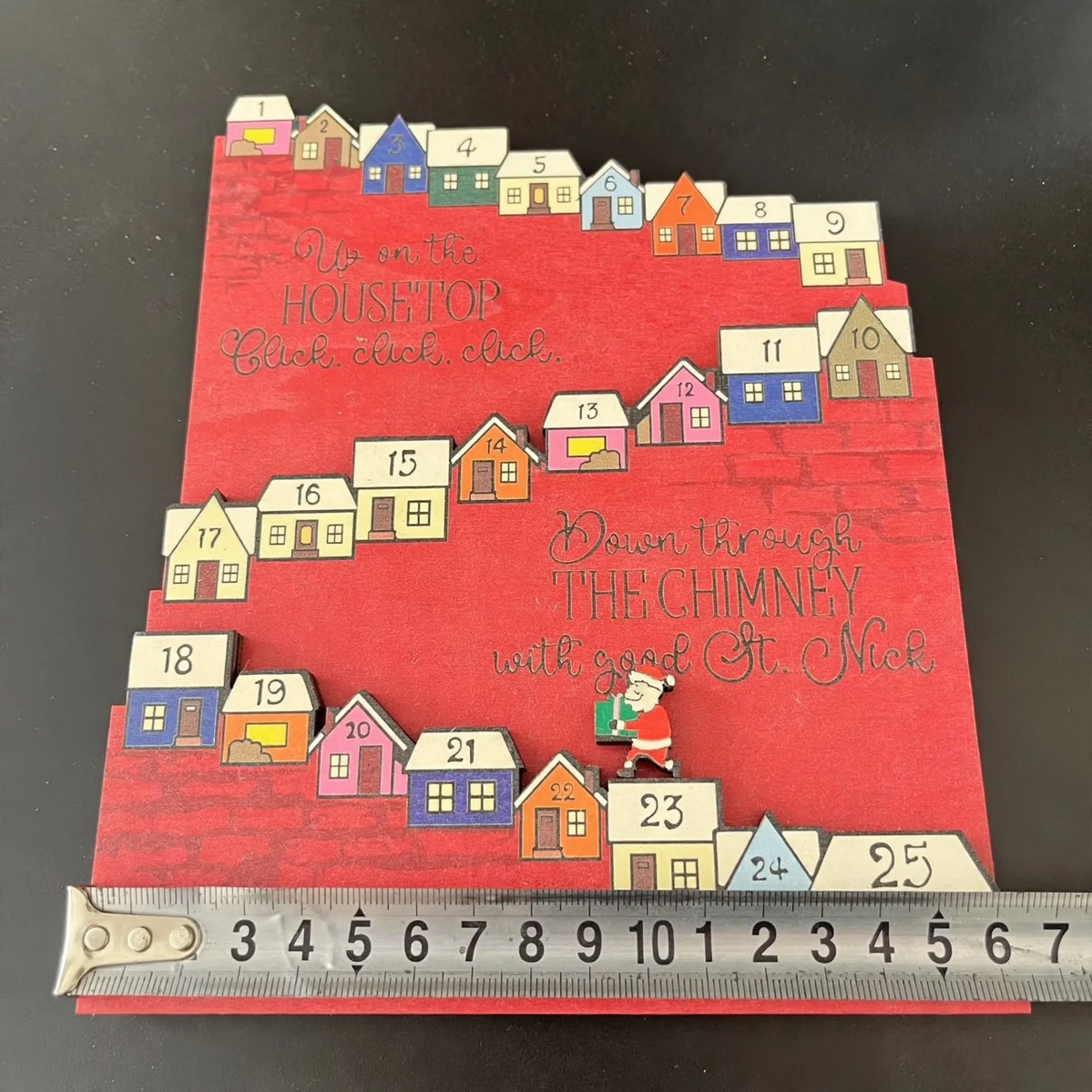 Wooden Christmas Advent Calendar, Table Decoration