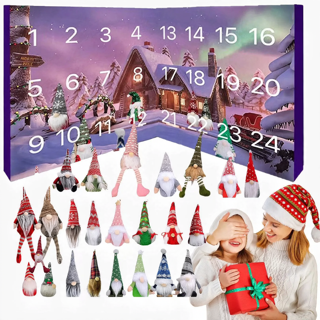 Christmas Advent Calendar with Elf Figures