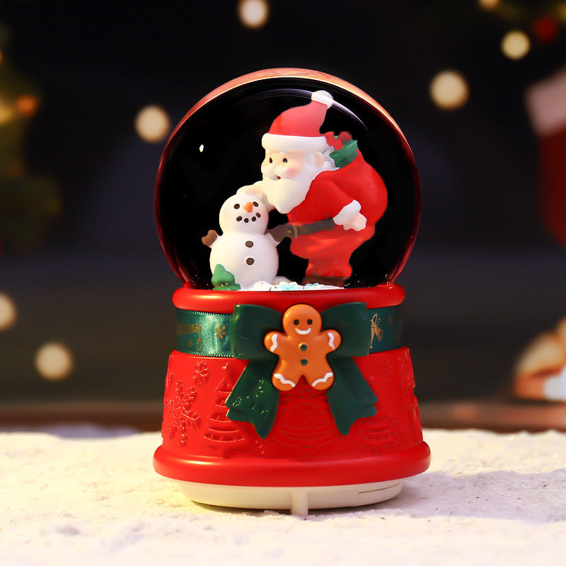 Christmas snow globe with music and light