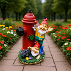 Gnome figure with red hat and hydrant motif