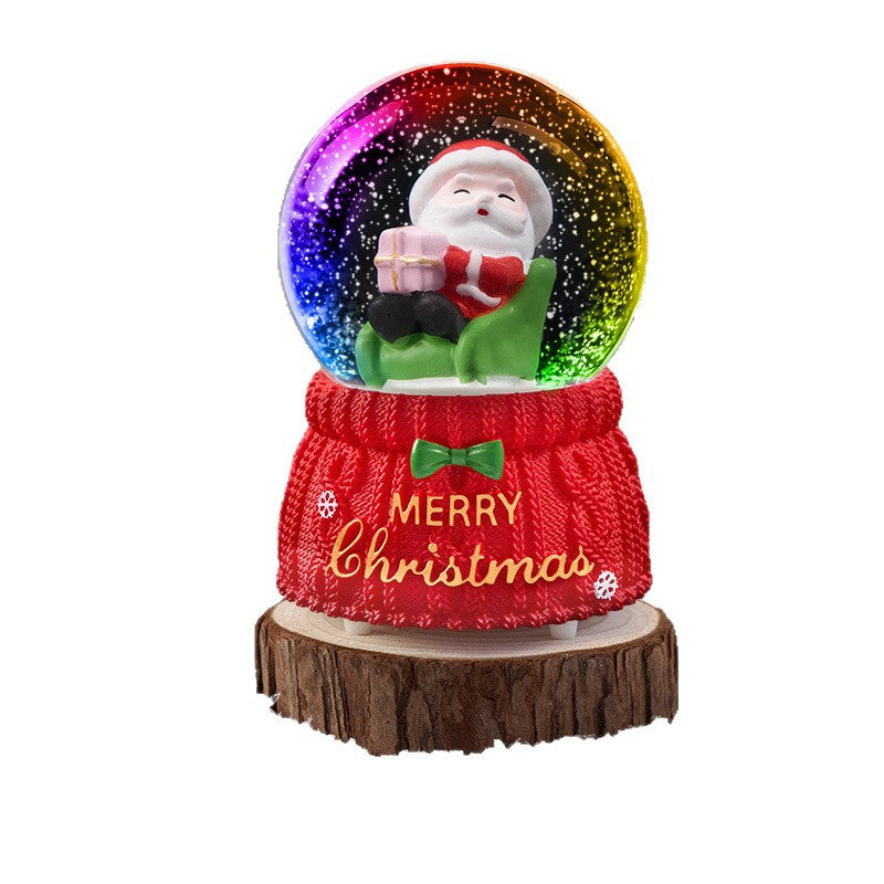 Christmas music box with snow globe effect