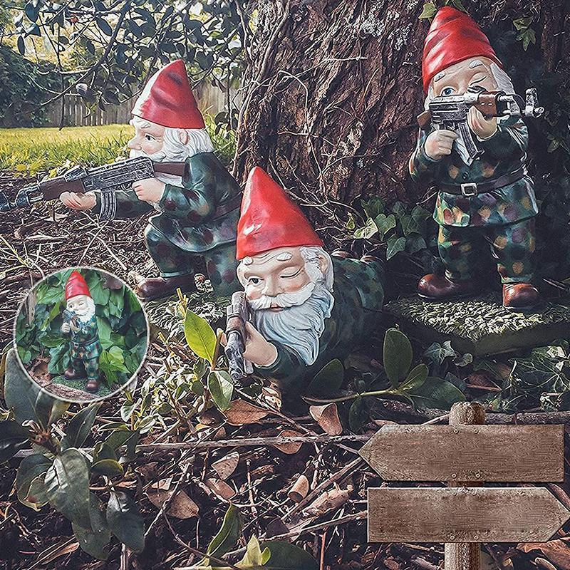 Zevolim| Military Garden Gnome with Camouflage Uniform