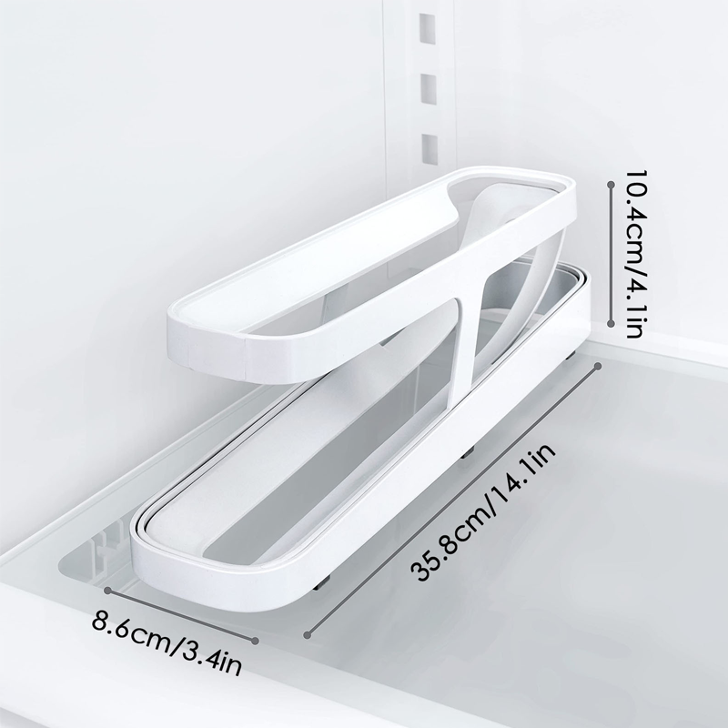 Automatic Scrolling Egg Rack Holder Storage Box with Gravity-Fed Dispensing