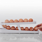 Automatic Scrolling Egg Rack Holder Storage Box with Gravity-Fed Dispensing